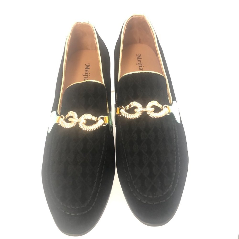 Meijiana Black Loafers Black Men Dress Shoes Size 8